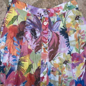 H&M Floral Watercolor Maxi Skirt